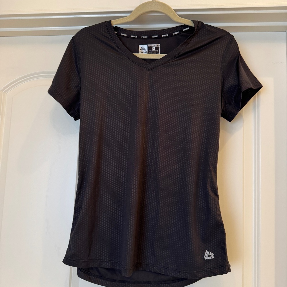 RBX Performance Short Sleeve Workout Top – Black – Size M